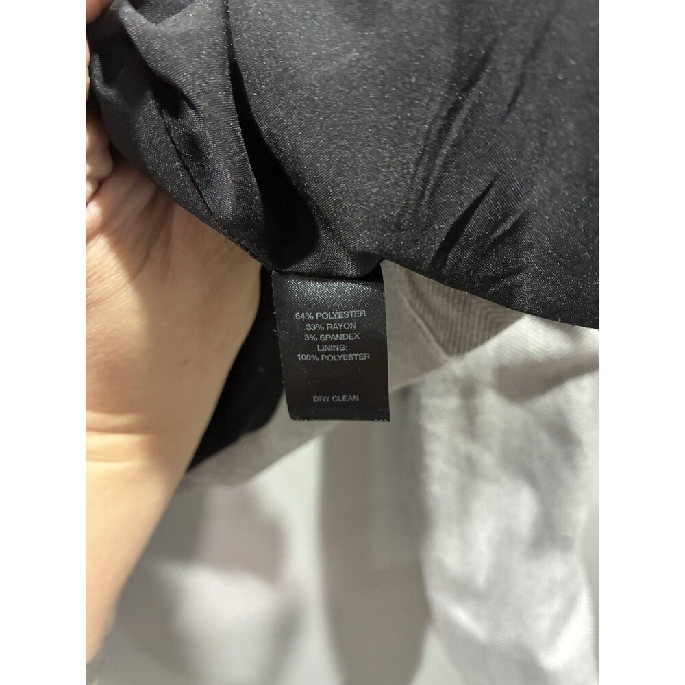 WHBM Ruffle Front Blazer Gray Herringbone Peplum Jacket Women’s 0 Military Style - Picture 6 of 8